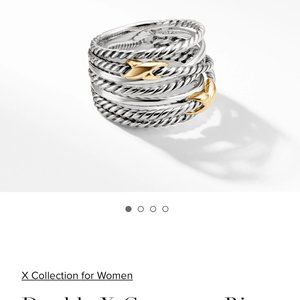David Yurman Double X Crossover Ring with 18k Gold
